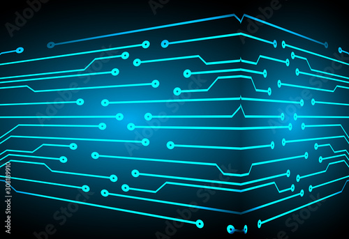 Blue cyber circuit future technology concept background