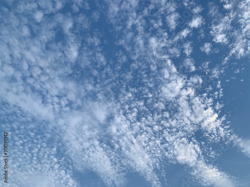 46 A white clouds floating in the blue sky, the cirrocumulus cloud as abstract background © Gohan T