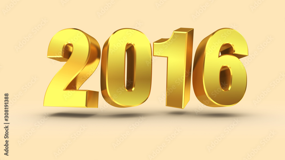 3D rendering metal three-dimensional word 2016 3D rendering metal three-dimensional word 2016