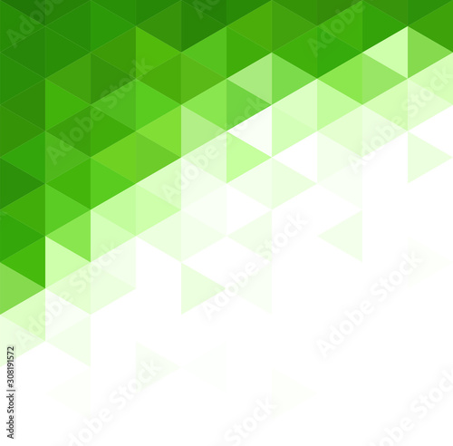Abstract triangular background. Green geometric pattern.
