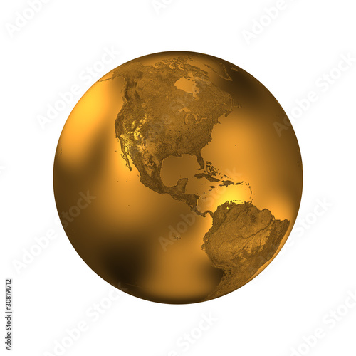 3D metal texture earth model