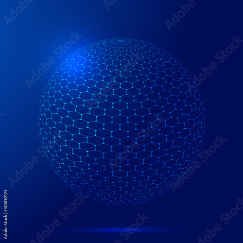 abstract blue background with globe