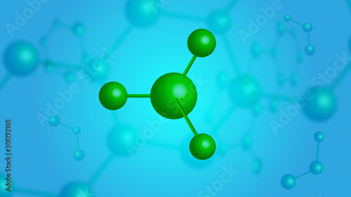 Molecular structure, 3d rendering, medical, chemical, biological science and technology concept creative map