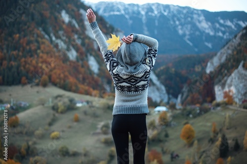 Happy young girl enjoying t...