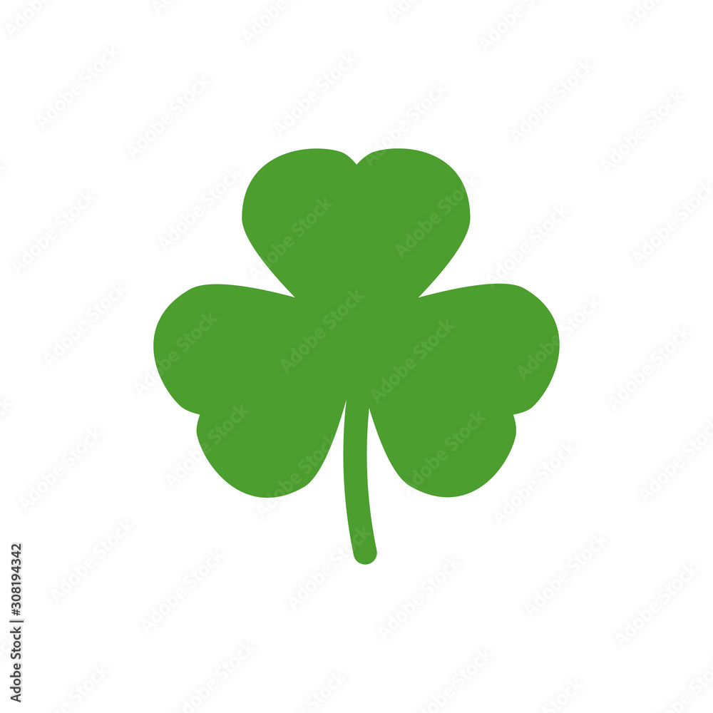Green Shamrock illustration isolated on white. Clover three leaf flower. St Patrick day vector. Green Shamrock illustration isolated on white. Clover three leaf flower. St Patrick day vector.