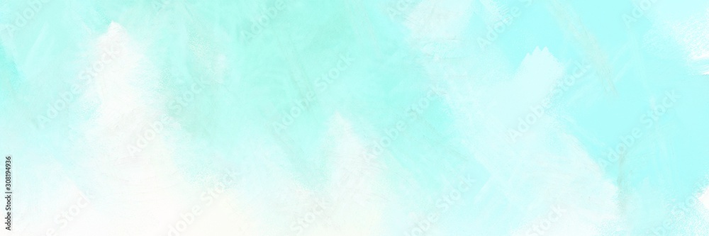abstract painting background texture with pale turquoise, mint cream and light cyan colors and space for text or image. can be used as header or banner