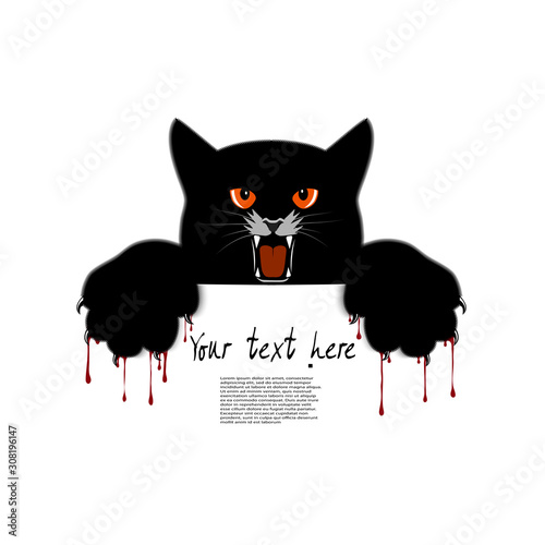 wild angry predator vector illustration
