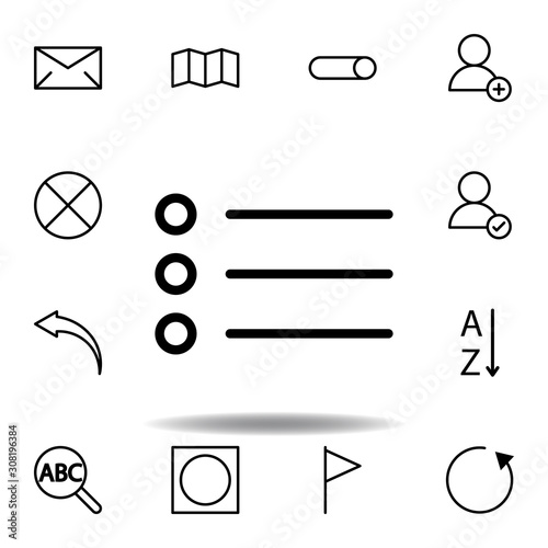 bullets text icon. Can be used for web, logo, mobile app, UI, UX