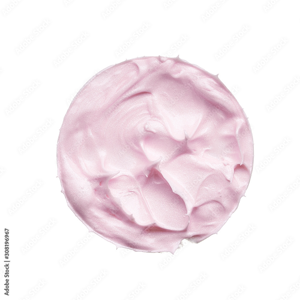 Gently pink strokes and texture of face cream or acrylic paint isolated on white background Gently pink strokes and texture of face cream or acrylic paint isolated on white background
