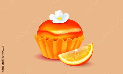 cupcake with orange