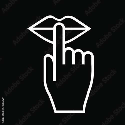 keep silence icon, vector illustration
