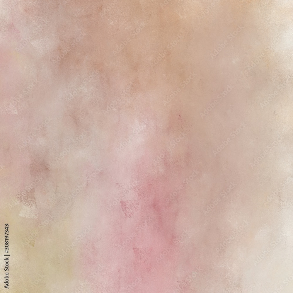 square graphic format tan, antique white and rosy brown color painted background. diffuse painting can be used as texture, background element or wallpaper