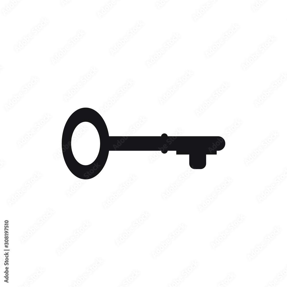 Black key icon isolated on white background. vector illustration Black key icon isolated on white background. vector illustration