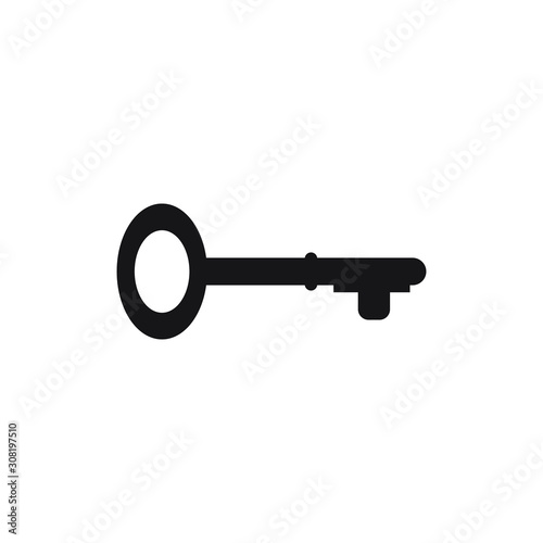 Black key icon isolated on white background. vector illustration © Erta