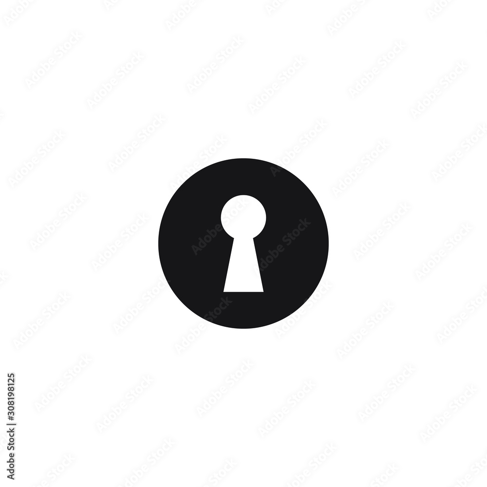 Keyhole icon flat design. Vector illustration