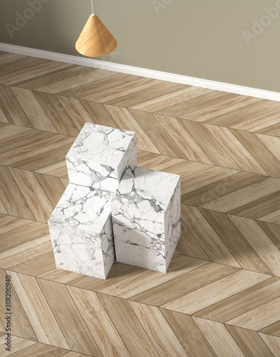 3D rendering of Simple Home Space