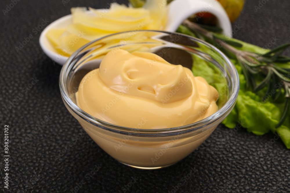 Cheese sauce in the bowl Cheese sauce in the bowl