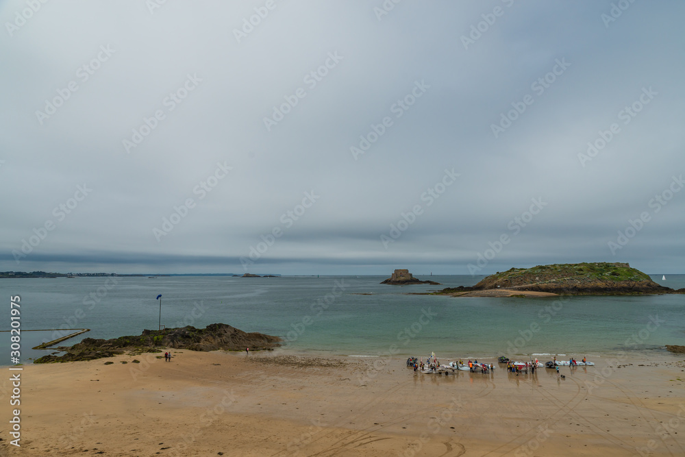 Petit Bé and Grand Bé in St. Malo, Brittany, France Petit Bé and Grand Bé in St. Malo, Brittany, France