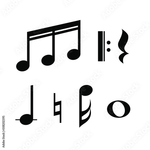 Set of music notes vector Illustration