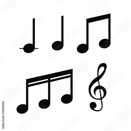 Set of music notes vector Illustration