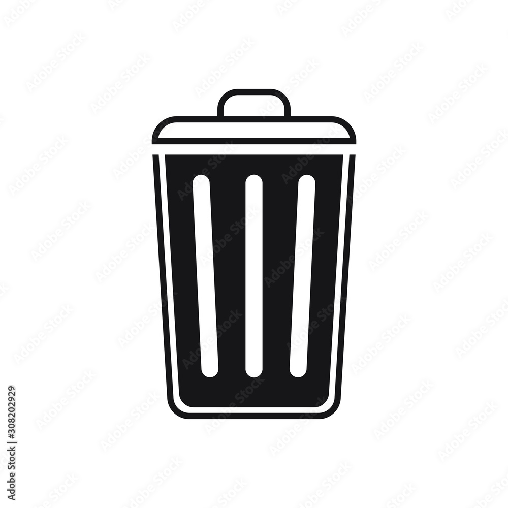 trash can icon flat design. vector illustration trash can icon flat design. vector illustration