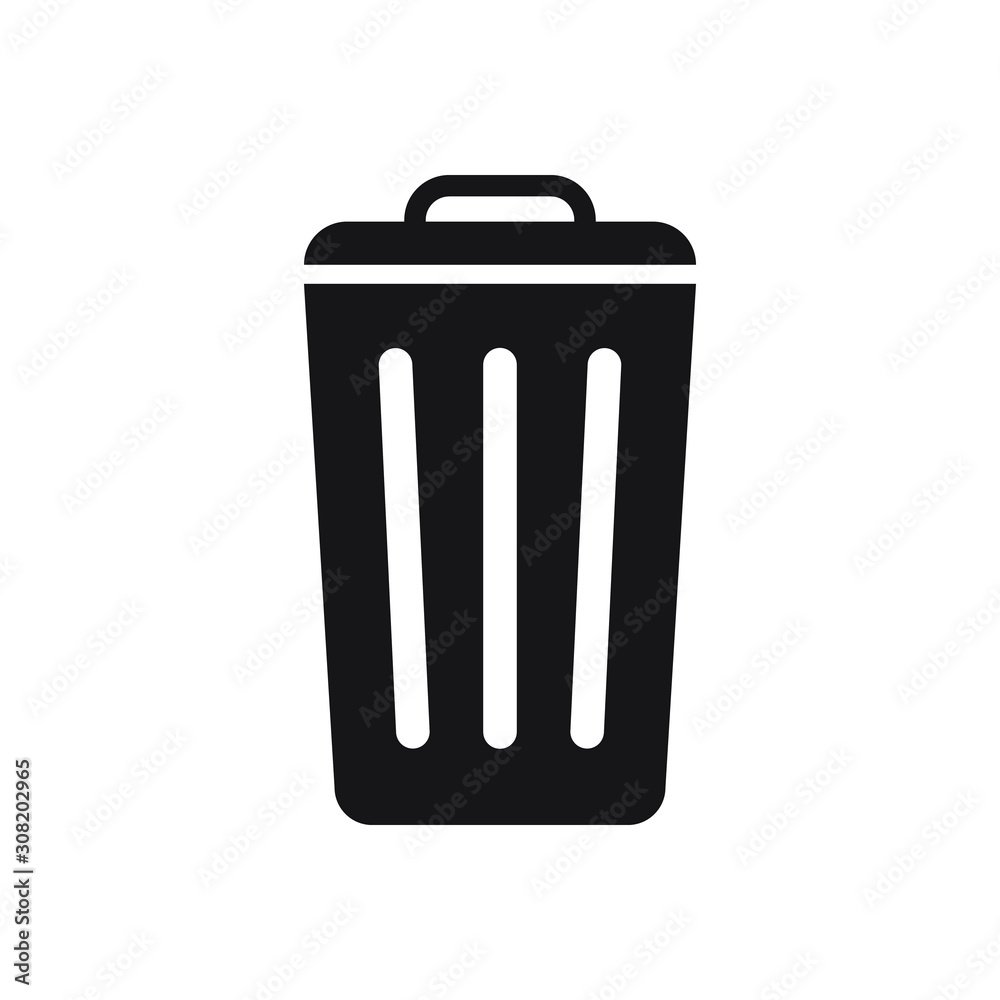 trash can icon flat design. vector illustration trash can icon flat design. vector illustration