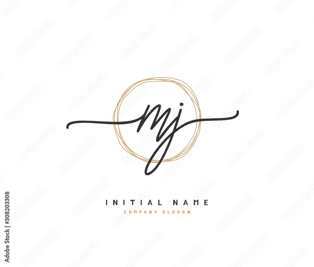 M J MJ Beauty vector initial logo, handwriting logo of initial signature, wedding, fashion, jewerly, boutique, floral and botanical with creative template for any company or business. M J MJ Beauty vector initial logo, handwriting logo of initial signature, wedding, fashion, jewerly, boutique, floral and botanical with creative template for any company or business.