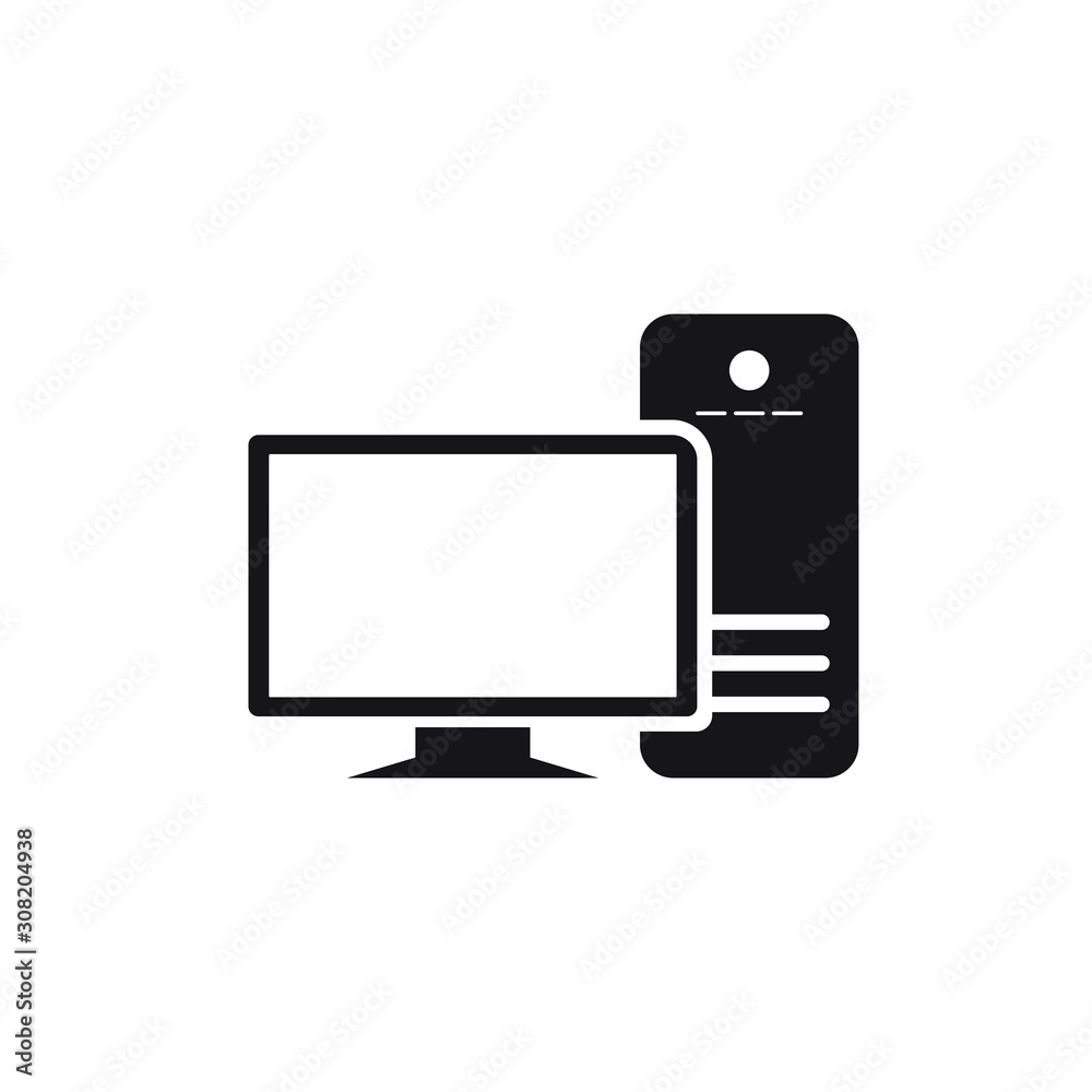 PC icon flat design. vector illustration PC icon flat design. vector illustration