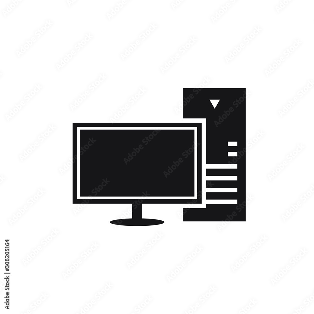 PC icon flat design. vector illustration PC icon flat design. vector illustration