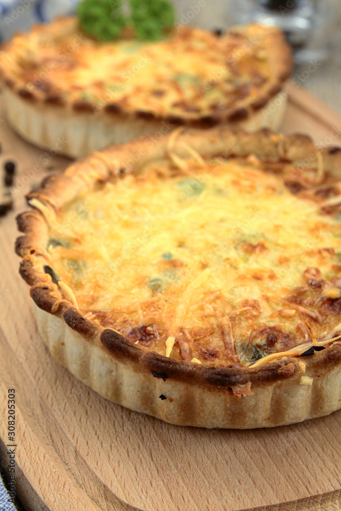 quiche lorraine on a white background quiche lorraine on a white background