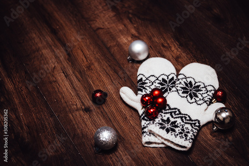 two hearts on wooden background