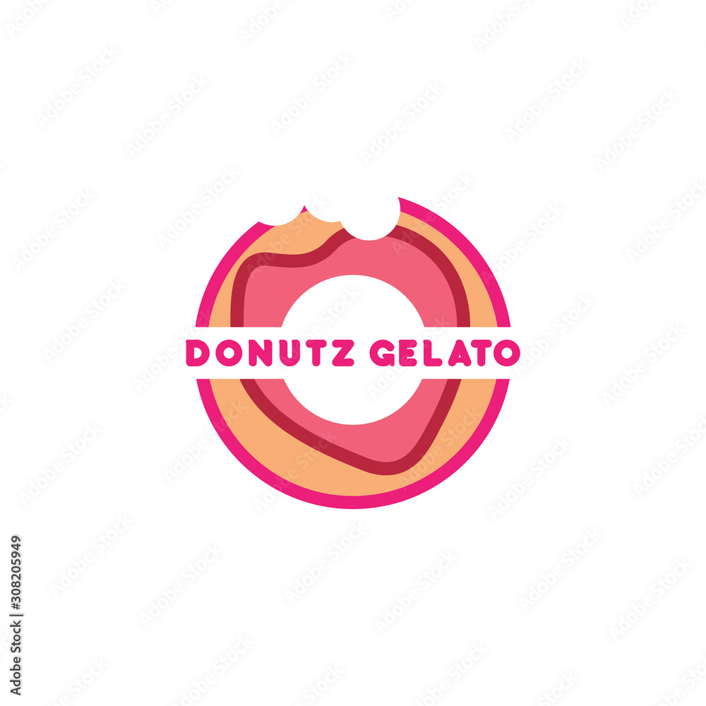 Obraz premium ABSTRACT ILLUSTRATION DONUTS ICON LOGO DESIGN FLAT COLOR VECTOR FOR YOUR BUSINESS