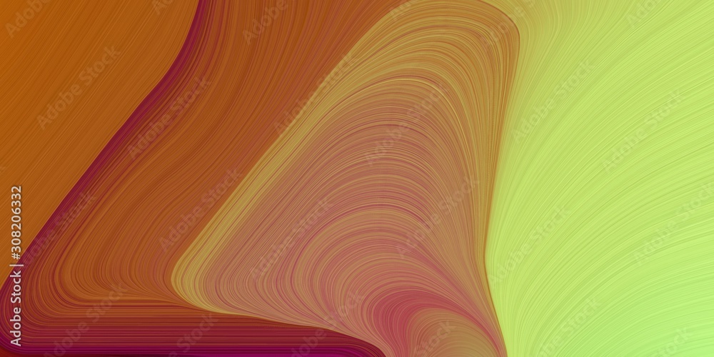 curvy background illustration with sienna, dark khaki and peru color