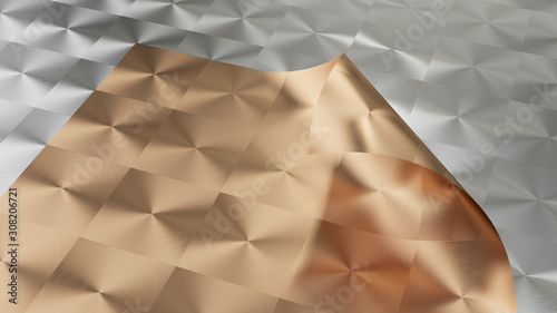 3D rendering of Metal texture of anisotropic aluminum foil