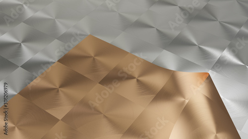 3D rendering of Metal texture of anisotropic aluminum foil