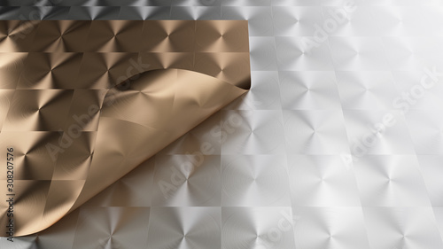 3D rendering of Metal texture of anisotropic aluminum foil