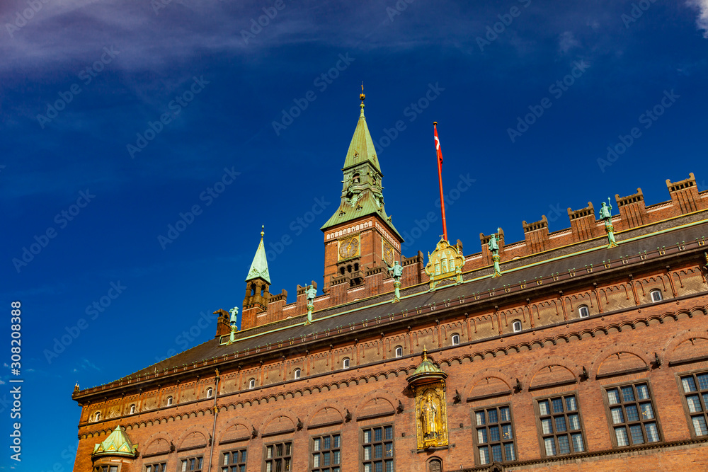 Naklejka premium Copenhagen City Hall in Denmark
