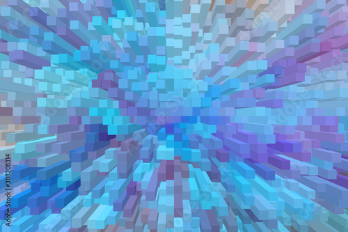 abstract blue background with bricks