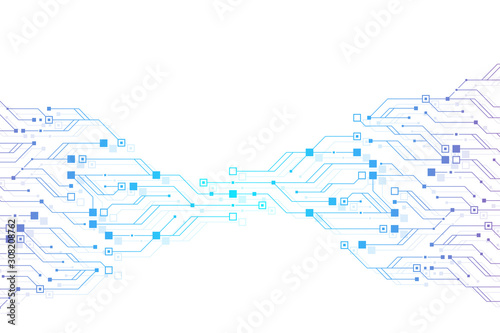 Technology abstract circuit board texture background. High-tech futuristic circuit board banner wallpaper. Digital data. Engineering electronic motherboard. Minimal array Big Data Vector illustration