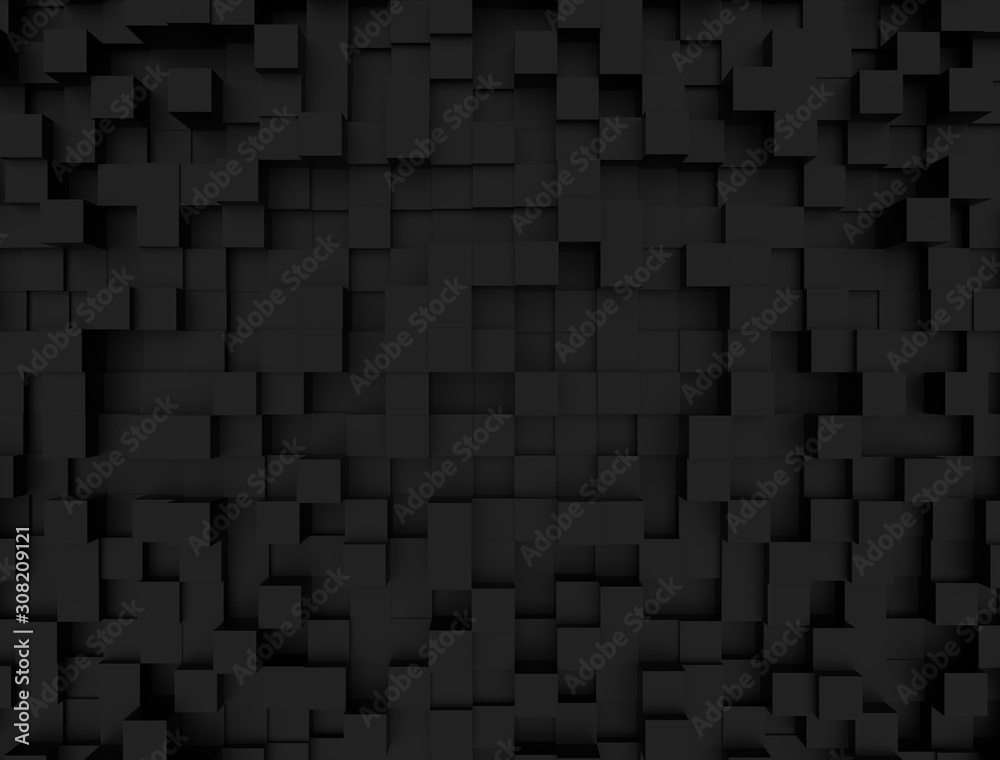 Black square abstract background in perspective, 3d Rendering Black square abstract background in perspective, 3d Rendering
