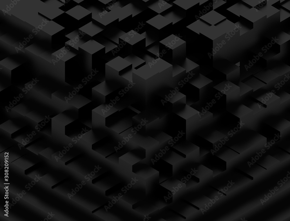 Black squares abstract background in perspective, 3d Rendering Black squares abstract background in perspective, 3d Rendering