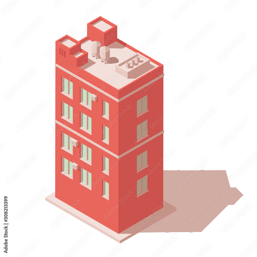 Obraz premium Vector isometric city buildin icon. Infographic element