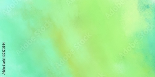pale green, aqua marine and medium aqua marine colored vintage abstract painted background with space for text or image. can be used as header or banner