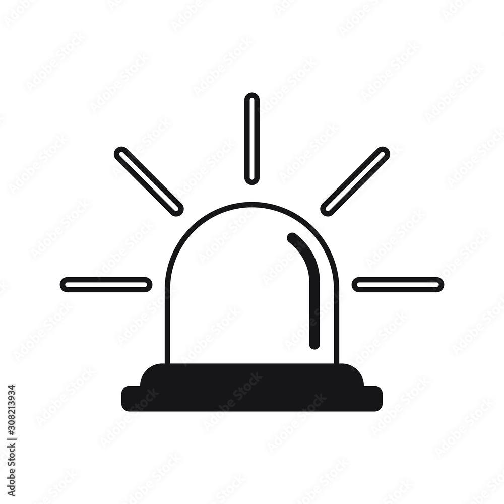 Emergency siren icon flat design. vector illustration Emergency siren icon flat design. vector illustration