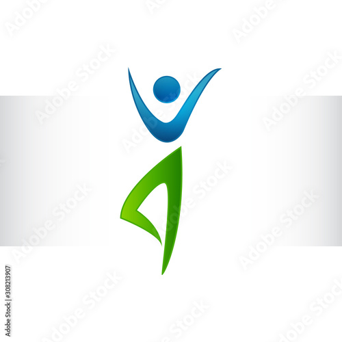 Fun people Healthy Life Logo template vector icon