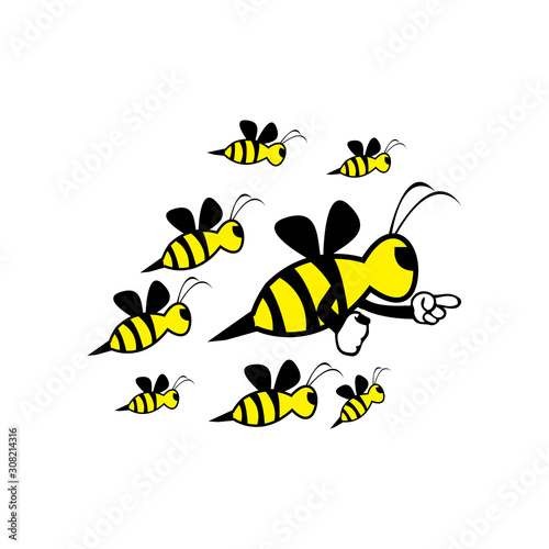 cute honey bee mascot character