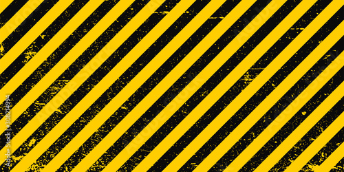 Industrial background warning frame grunge yellow black diagonal stripes, vector grunge texture warn caution, construction, safety background photo
