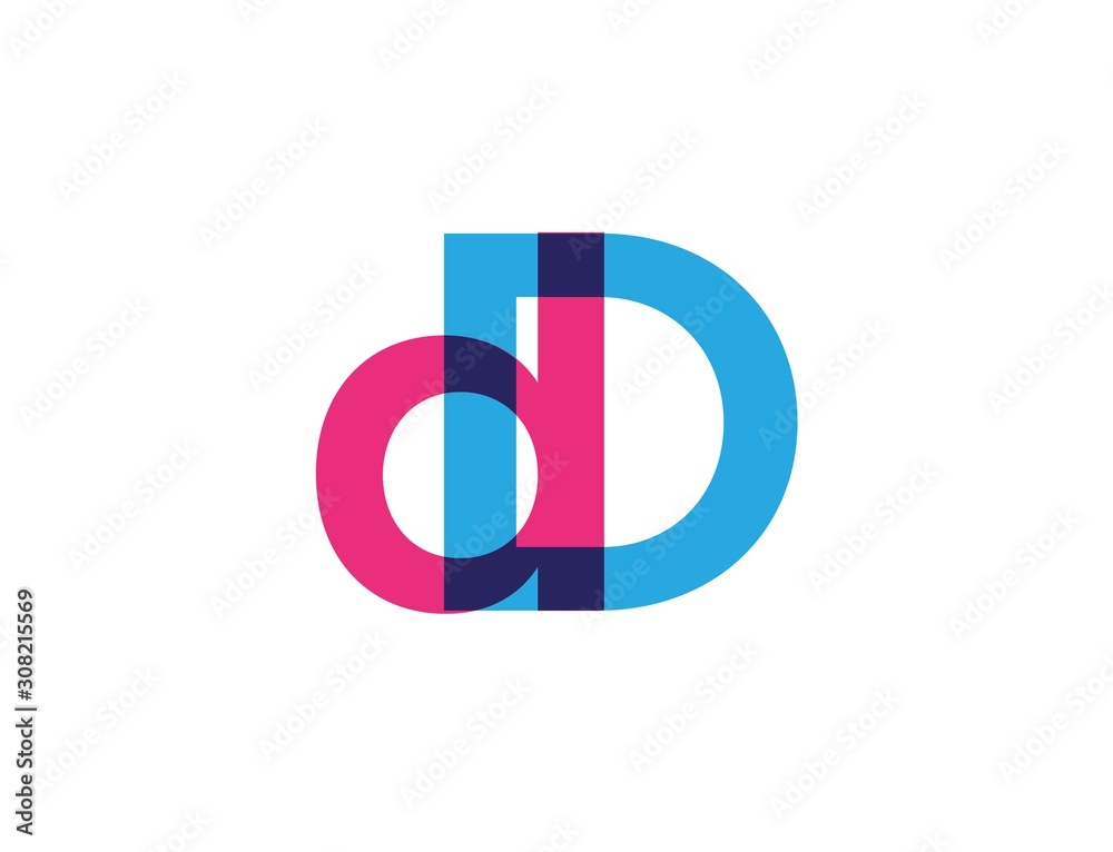 blue lowercase letter d