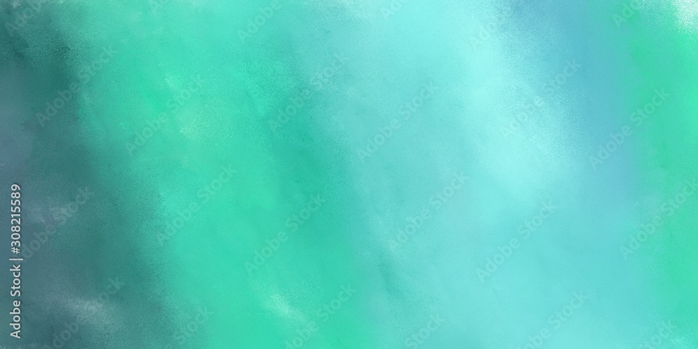 abstract painting background texture with medium turquoise, teal blue and baby blue colors and space for text or image. can be used as header or banner