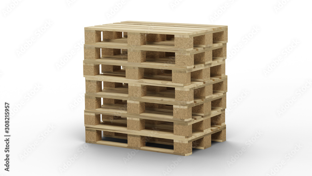 Some standard wood pallet straight stacked Some standard wood pallet straight stacked